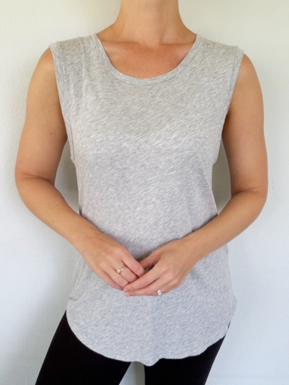 AG Adriano Goldschmied silver gray modal stretch sleeveless muscle tank small